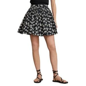 Polo by Ralph Lauren Back White Floral Pleated Feminine  Mini Dainty Tea Skirt